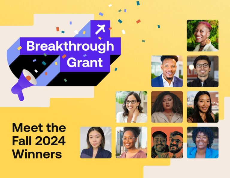 HoneyBook Breakthrough Grant Fall winners